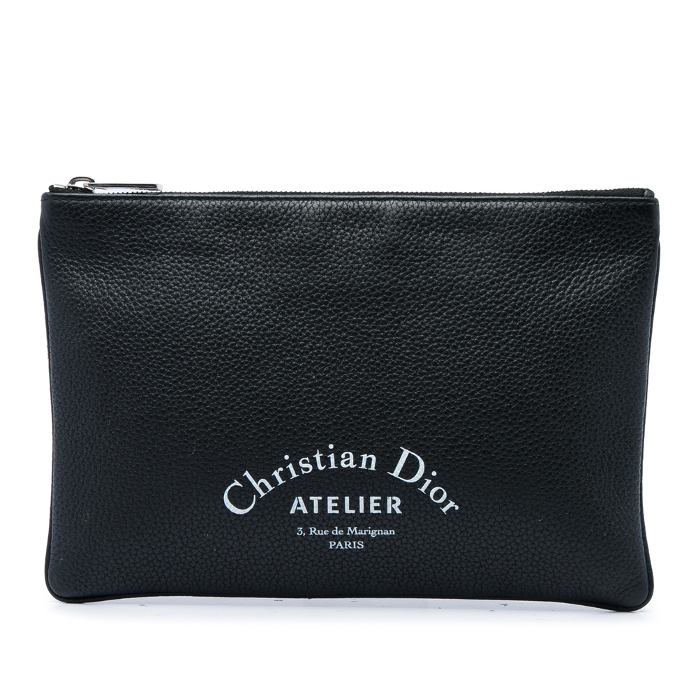 Pre-Loved Dior Grained Calfskin Atelier Clutch